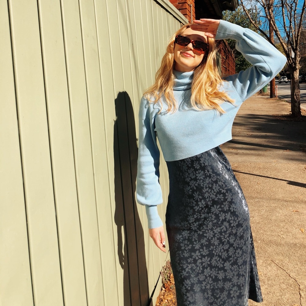 Rag and bone blue midi dress
